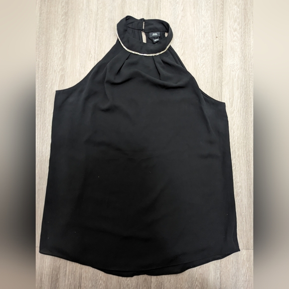 River Island Black Halter Top with crystal trim US 6 (UK 10) - Picture 3 of 6